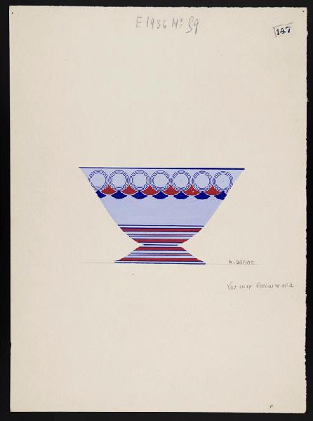 Vase coupe Fontaine n°1, S Bigot, 1936