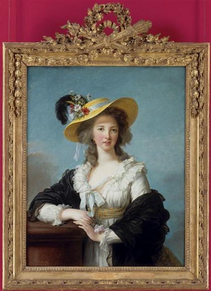 Yolande-Martine-Gabrielle de Polastron, duchesse de Polignac; Portrait au chapeau de paille_3