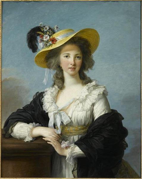 Yolande-Martine-Gabrielle de Polastron, duchesse de Polignac; Portrait au chapeau de paille_0