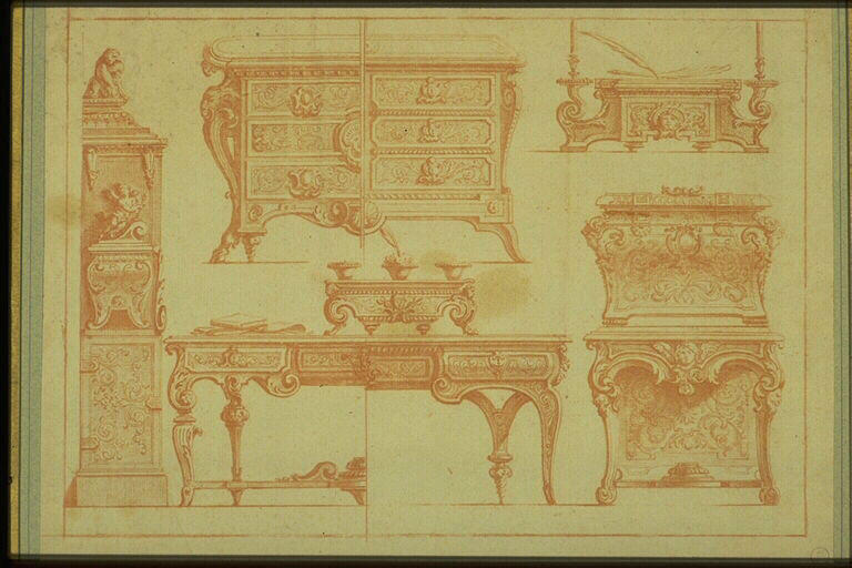Etude pour des meubles en marqueterie d'écaille_0