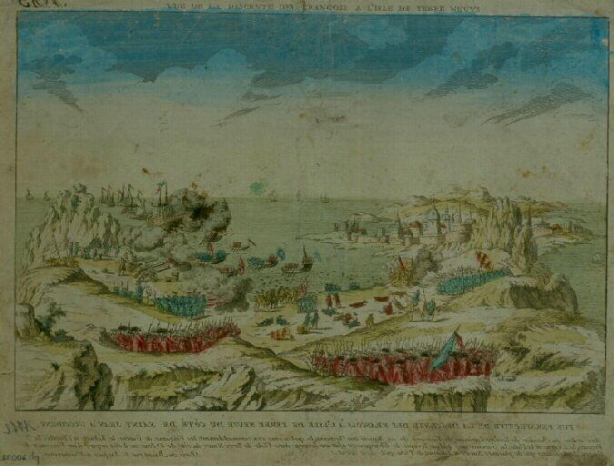 Vue perspective de la descente des François à l'Isle de Terre Neuve du côté de Saint Jean à l'occident_0