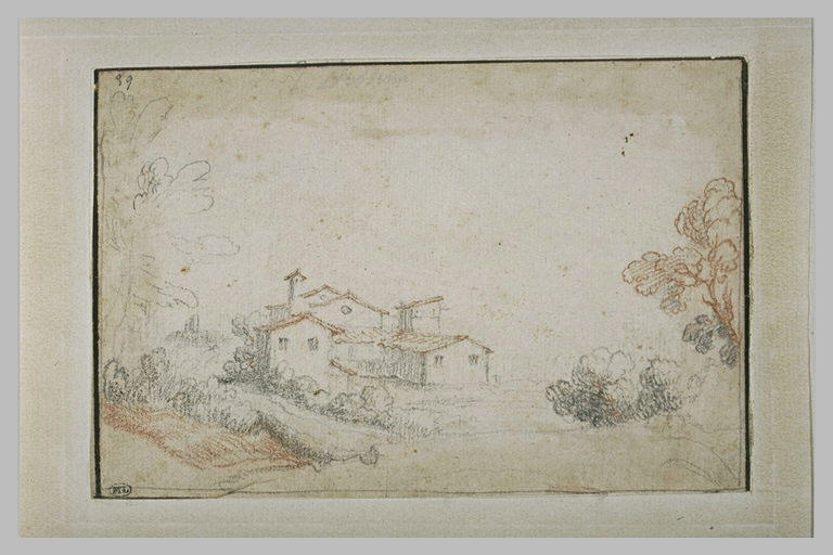 Paysage avec un groupe de maisons_0