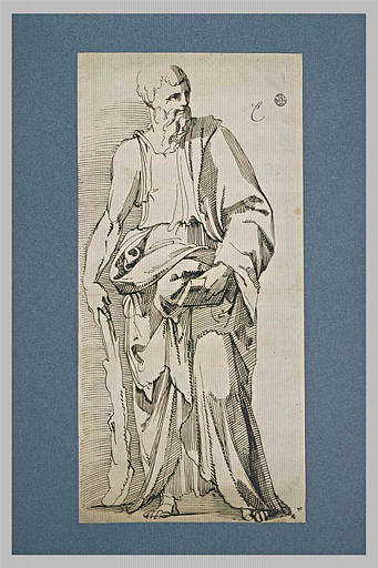 Homme drapé, debout, tenant une massue et un livre : saint Jacques le Mineur_0