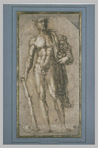 Hercule debout, tenant les pommes du jardin des Hespérides_0