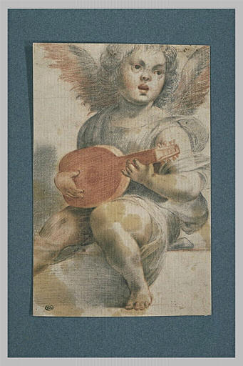 Ange assis jouant de la mandoline_0