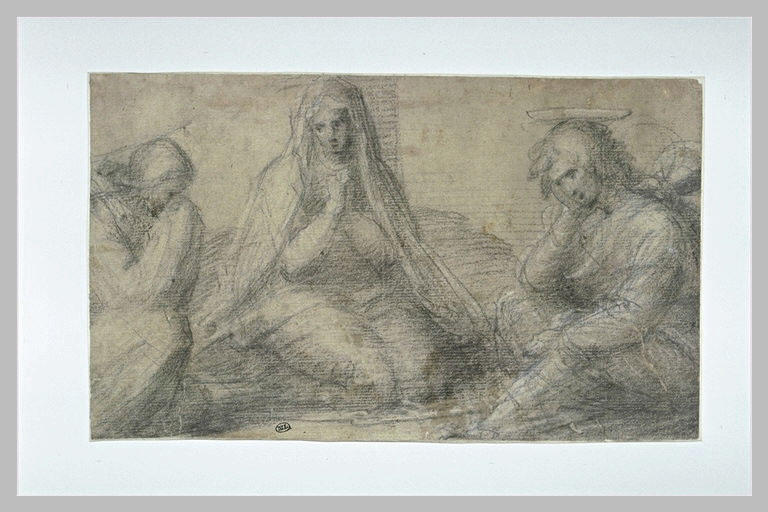 La Vierge, Saint Jean l'Evangéliste et la Madeleine au pied de la croix_0