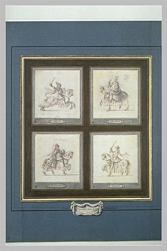 Charlemagne à cheval, de profil vers la droite_1