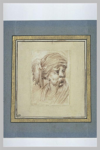 Tête d'oriental coiffée d'un turban_0
