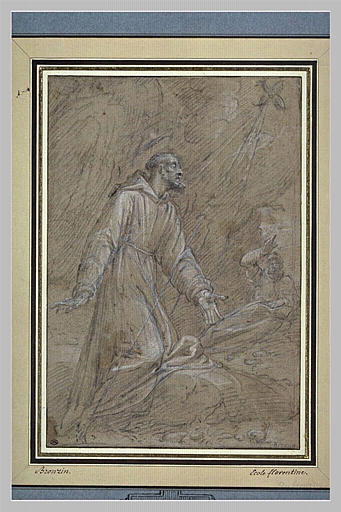 Saint François recevant les stigmates et un autre saint à droite_0
