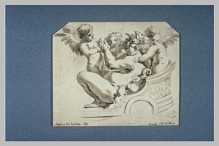 Bacchus et deux amours dans un char_0