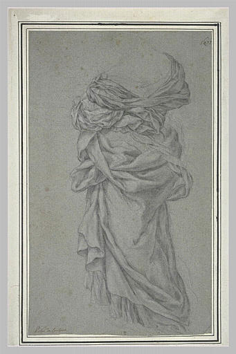 Draperie de femme, vue de dos_0