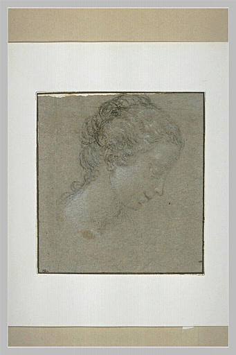 Tête de jeune femme, de profil, tournée vers la droite_0