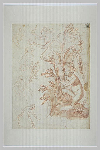 Feuille d'études pour Echo épiant Narcisse_0