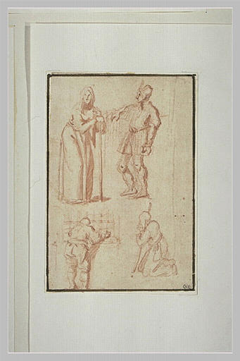 Feuille d'études de deux hommes et deux femmes_0
