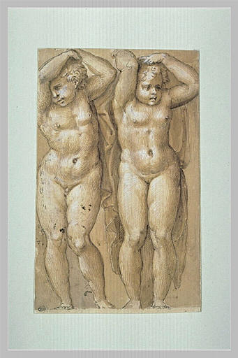 Deux enfants nus debout_0