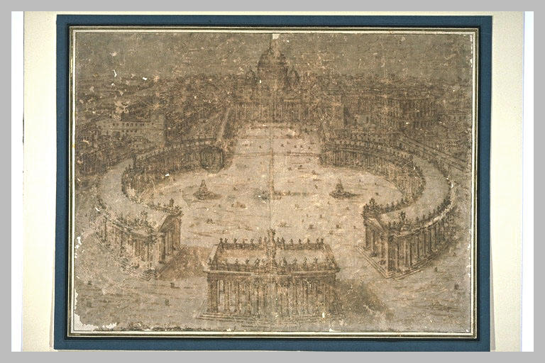 Vue de la colonnade de Saint Pierre à Rome_0