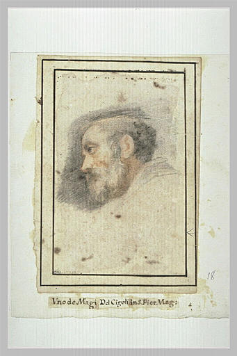 Tête d'homme barbu, de profil, à gauche_0
