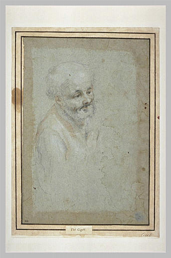 Homme barbu, en buste, tourné vers la droite_0