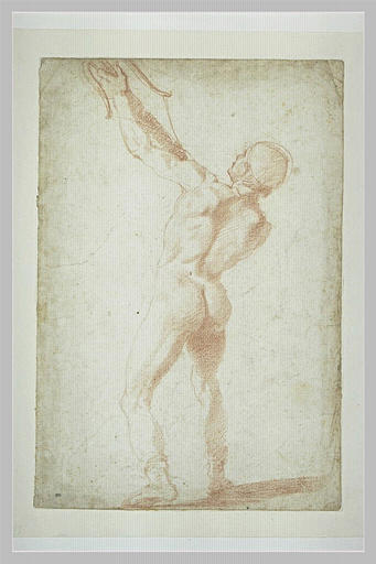 Homme nu debout, de dos, tirant à l'arc_0