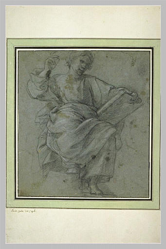 Homme assis, tenant un livre dans sa main gauche : un prophète (? )_0