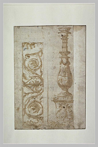 Rinceau avec motif de palmette, et pied de candélabre_0