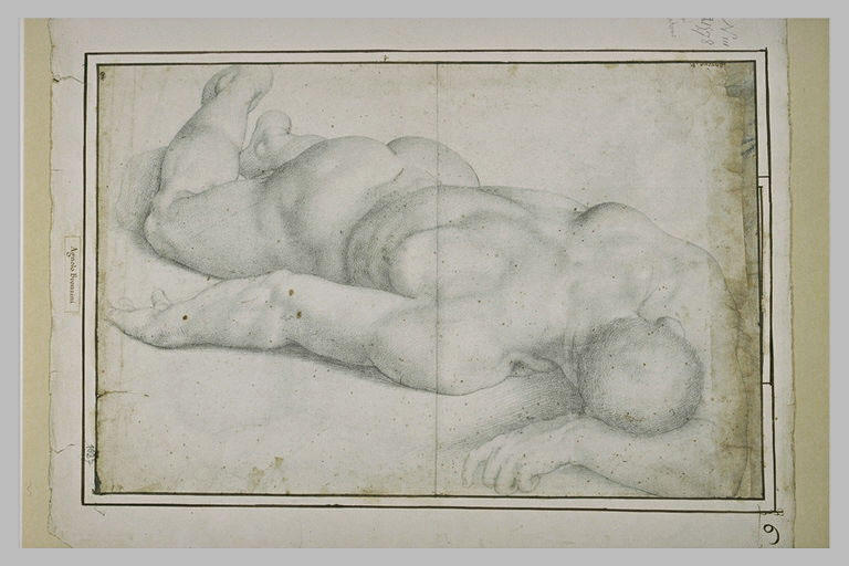 Homme nu couché à plat ventre_0