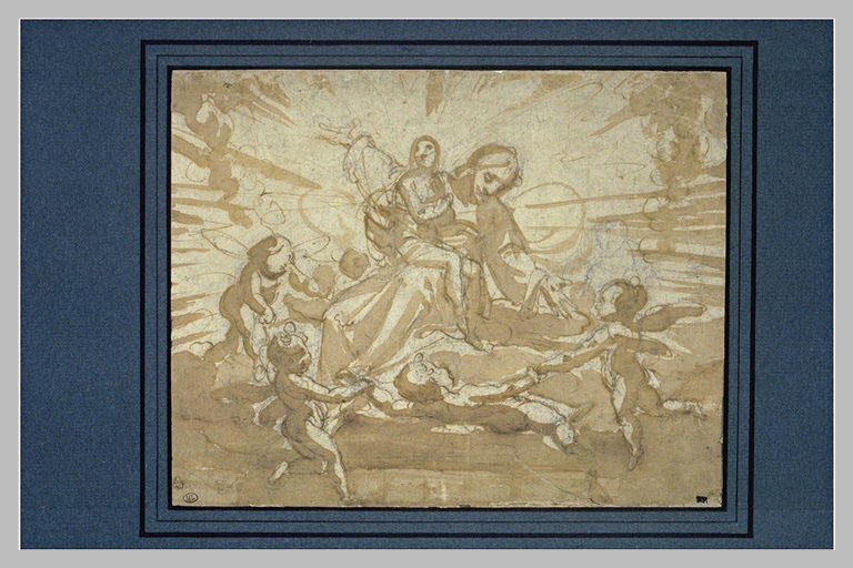 Le Christ accueillant une âme au purgatoire dans une gloire d'anges_0