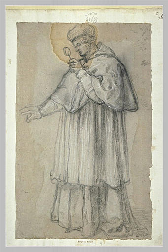 Etude pour un portrait du pape Léon X tenant une loupe_0
