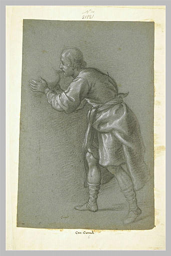 Homme drapé, de profil vers la gauche, se désaltérant à un vase_0