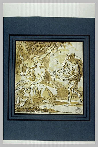 Faustulus apportant Romulus et Rémus à sa femme_0