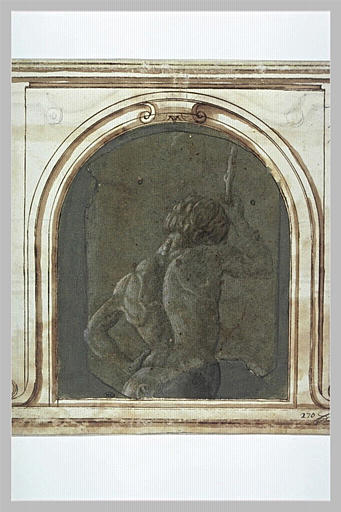 Demi-figure d'homme nu, de dos, appuyé sur un bâton_1