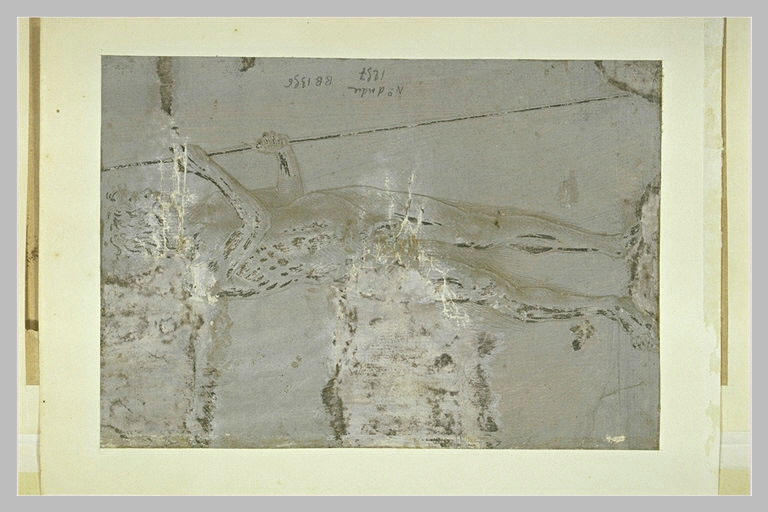 Etude d'homme nu tenant un bâton, tourné vers la droite_0