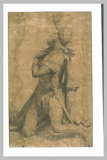 Homme à genoux portant une couronne_0