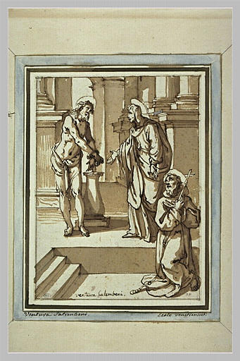 Le Christ à la colonne, la Vierge Marie et saint François à genoux_0