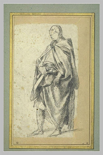 Etude d'homme debout, drapé et tourné vers la gauche_0