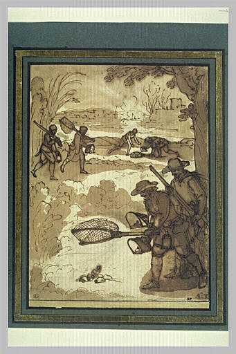 Scène de chasse nocturne à la lanterne_0