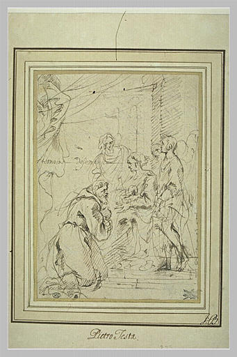 Saint François adore l'Enfant Jésus couché sur les genoux de sa mère_0