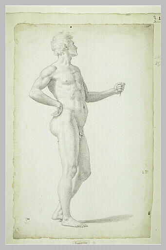 Homme nu, debout, tourné vers la droite, la main droite sur la hanche_0