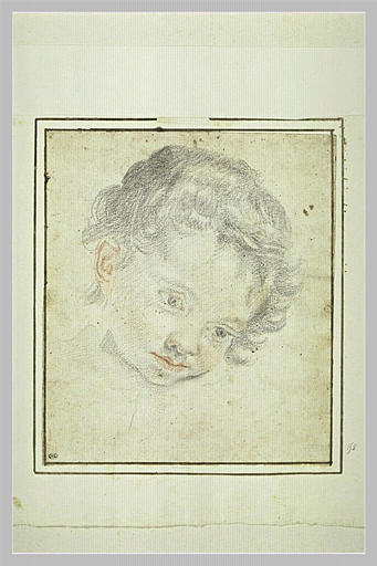 Tête d'enfant, de trois quarts à droite, le regard baissé_0