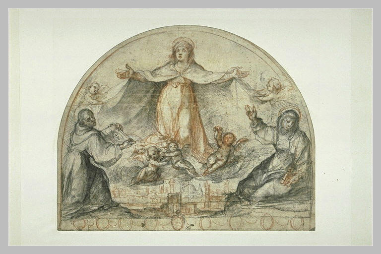 La Vierge en gloire entre saint Bernardin et sainte Catherine_0