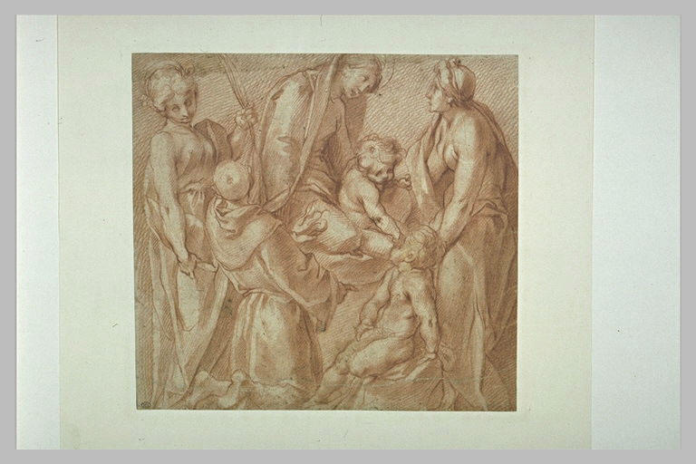 La Vierge et l'Enfant, le petit saint Jean et d'autres saints_0