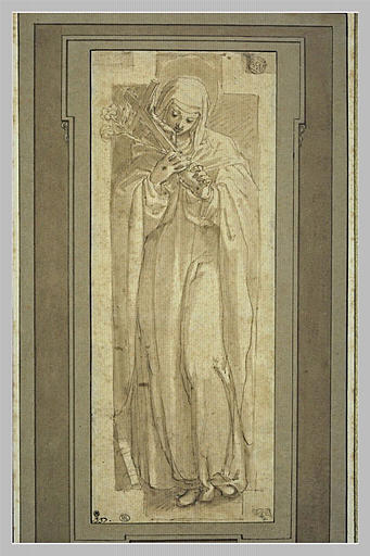 Sainte Catherine de Sienne adorant la Croix_0