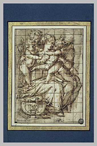 Sainte Famille avec saint Jean-Baptiste, sainte Anne ou sainte Elisabeth_0