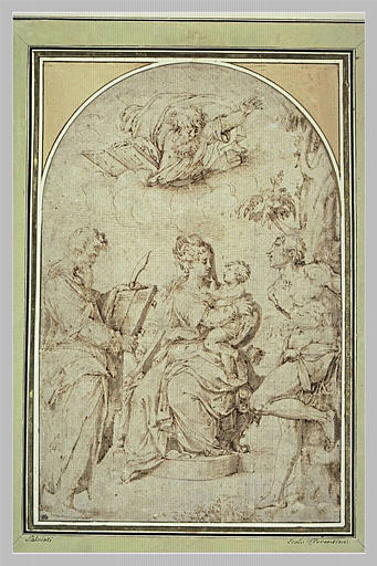 Vierge à l'Enfant entourée de saint Sébastien et saint Barthélémy_0