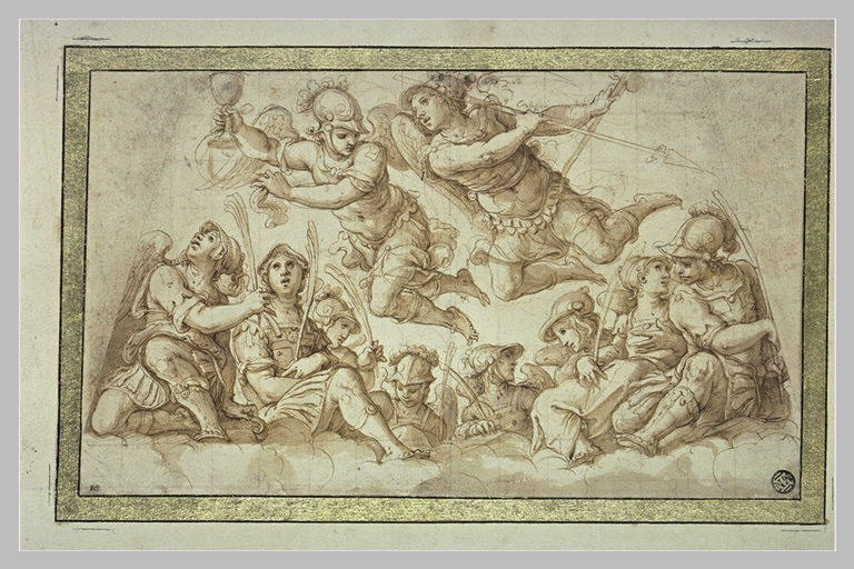 Choeur d'anges portant le calice et la lance_0