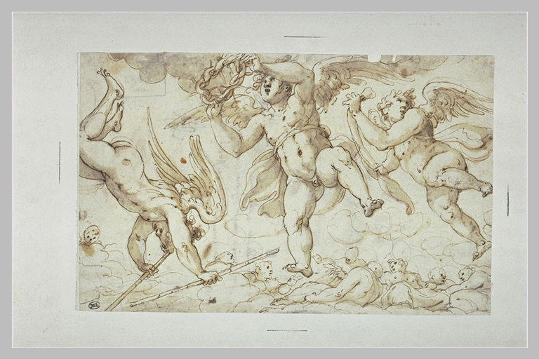 Trois anges portant les roseaux et la couronne d'épines de la Passion_0