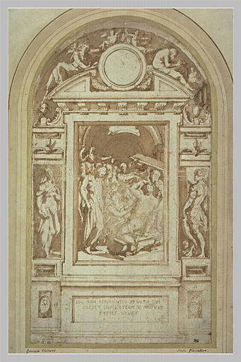 La résurrection de Lazare ; saint Georges ; sainte Mustiola_0