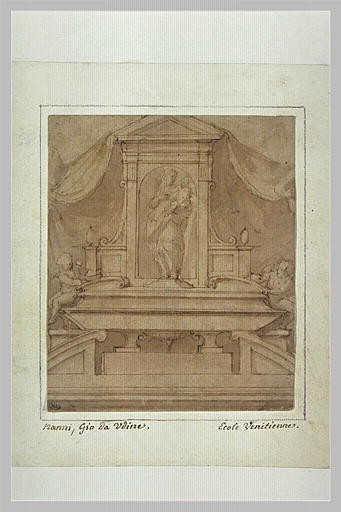 Projet d'autel ou de tombeau avec la Vierge et l'Enfant_0