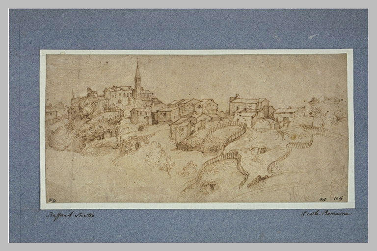 Vue d'un village sur une colline_0