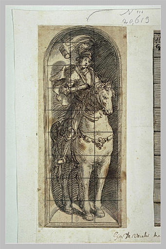 Cavalier en armure portant un étendard, dans une niche : saint George ?_0